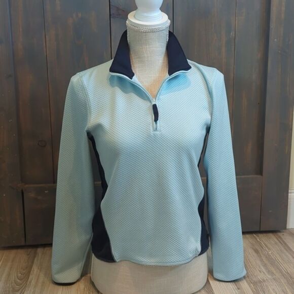 Champion Athletic Pullover Long Sleeve Neck Zip Up Blue Women's Medium - Picture 3 of 8